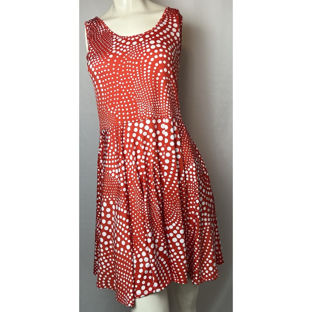 HYPNOTIK Red White  Polka Dot Sleeveless Fit & Flare Dress Medium